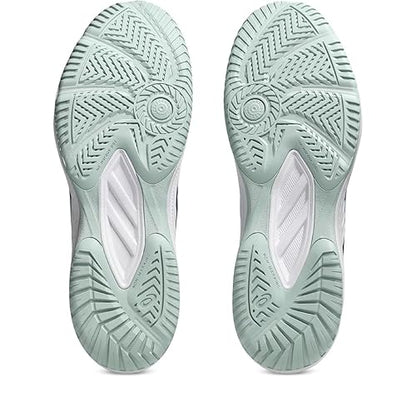 Asics_Upcourt6_Badminton_Shoes_White_Tranquil_Team_Sole_InstaSport