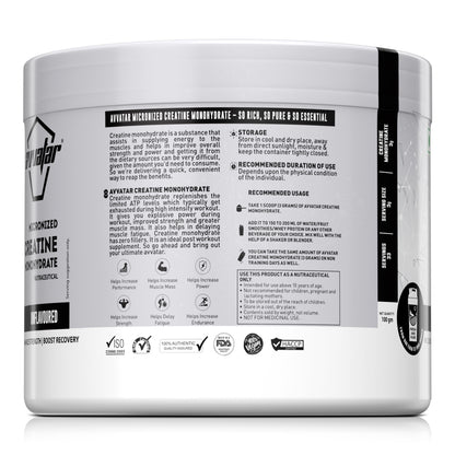 Avvatar_Micronized_Creatine_Monohydrate_Powder_Rich_InstaSport
