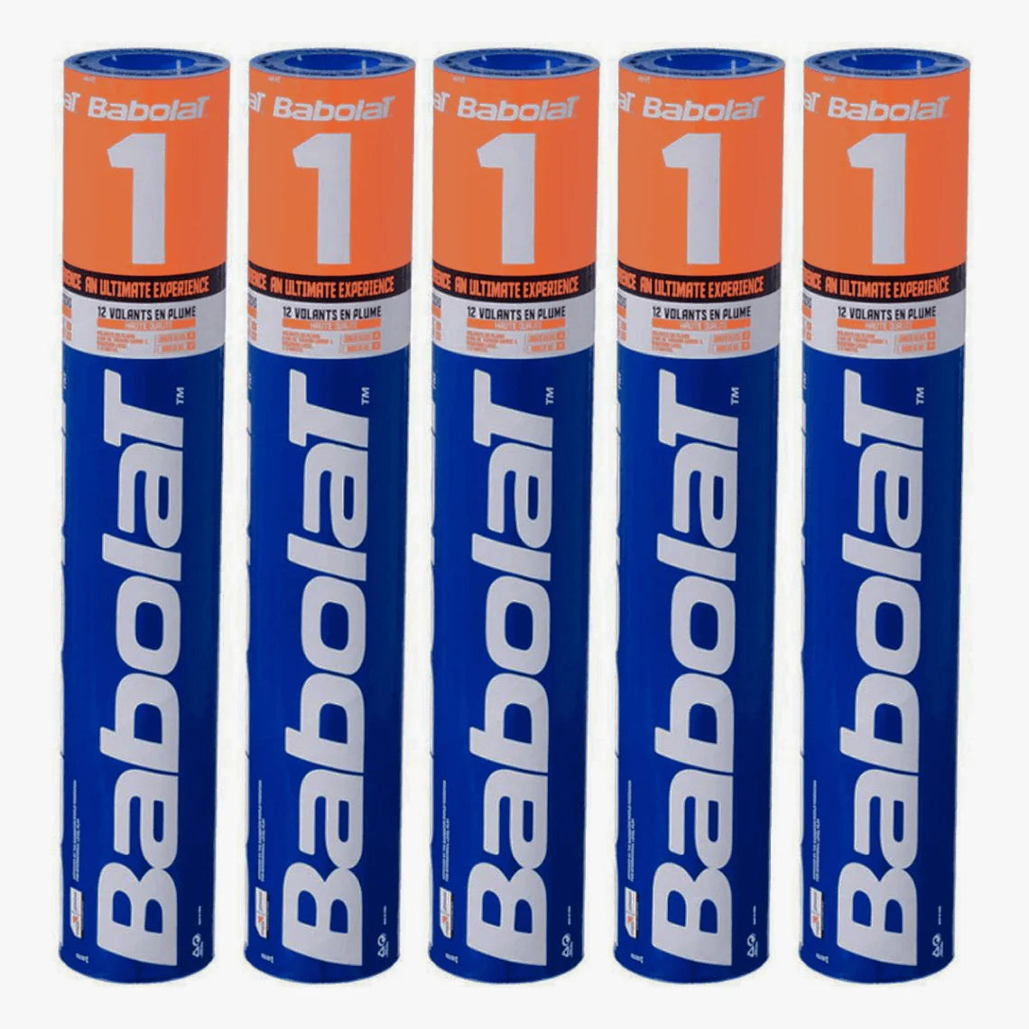 Babolat 1 Badminton Feather Shuttlecock Speed 76 (Pack of 5) - InstaSport