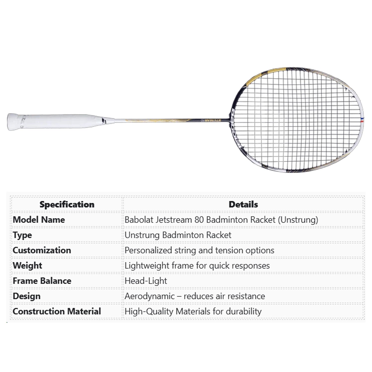 Babolat Jetstream 80 Badminton Racket (Unstrung)
