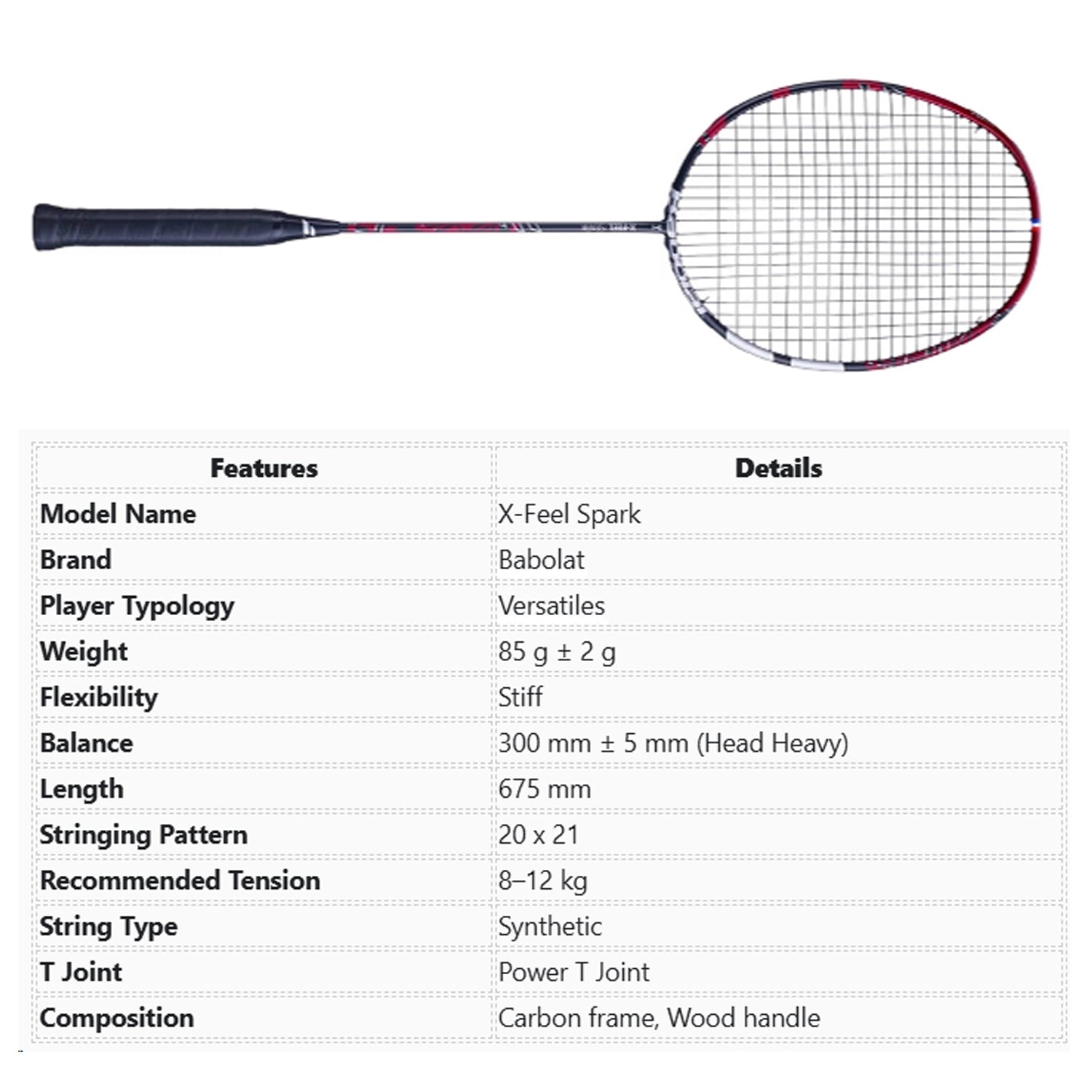 Babolat X feel spark Badminton Racket