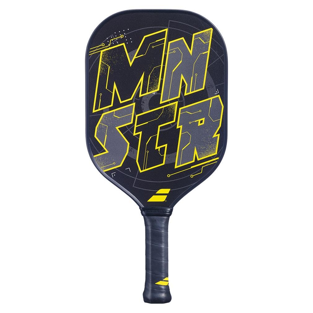 Babolat_MNSTR_Pickleball_Paddle_Black_Yellow_Straight_InstaSport