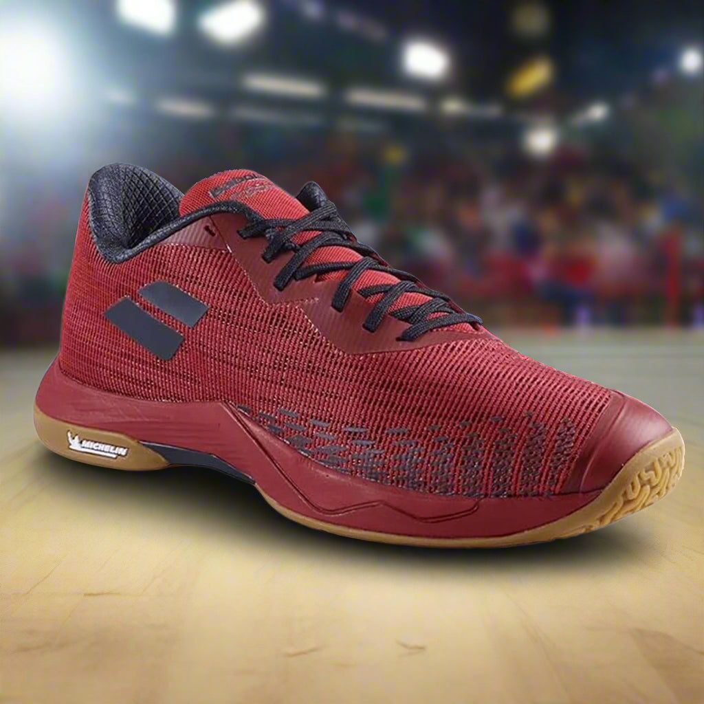 Babolat_Shadow_Spirit2_Badminton_Shoes_Black_Popy_Red_SideViews_InstaSport