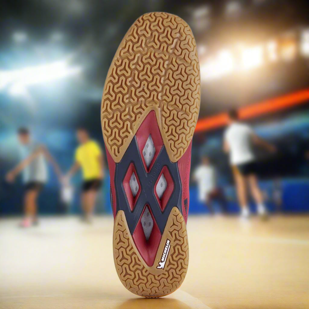 Babolat_Shadow_Spirit2_Badminton_Shoes_Black_Popy_Red_Sole_InstaSport