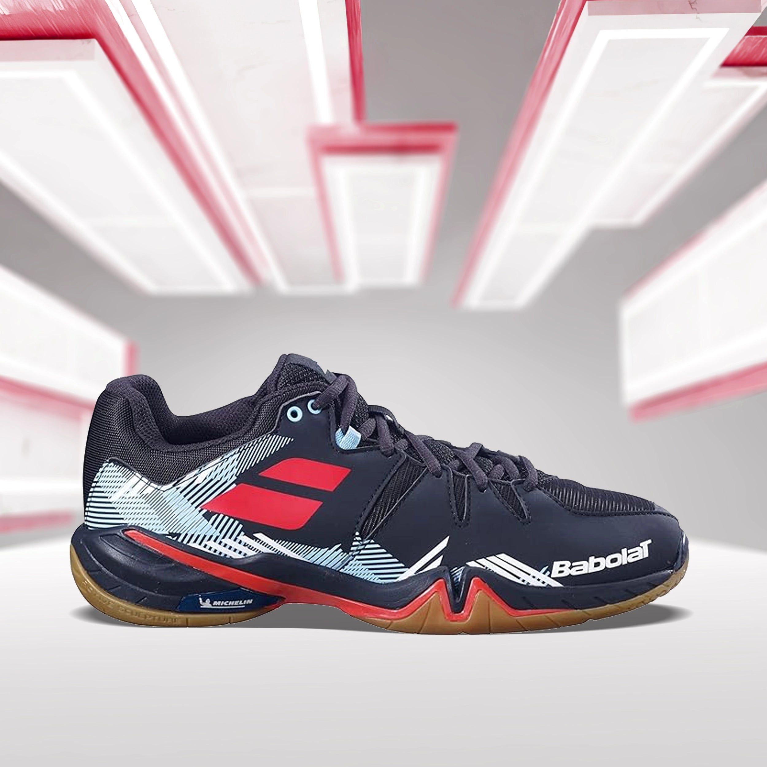 Babolat_Shadow_Spirit_Men's_Badminton_Shoes_Black/TomatoRed_Instasport