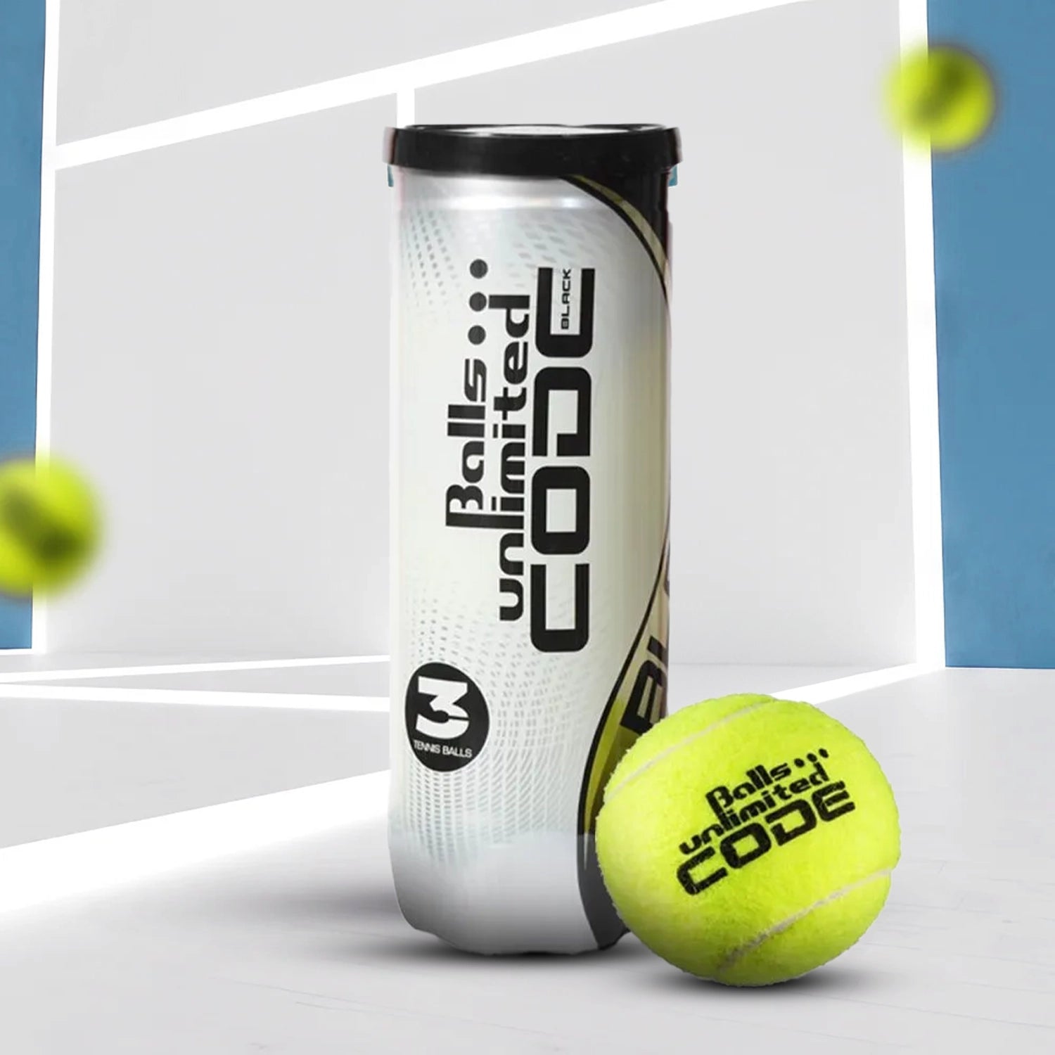 Balls_Unlimited_CodeBlack_TennisBallCan_3Balls_Instasport