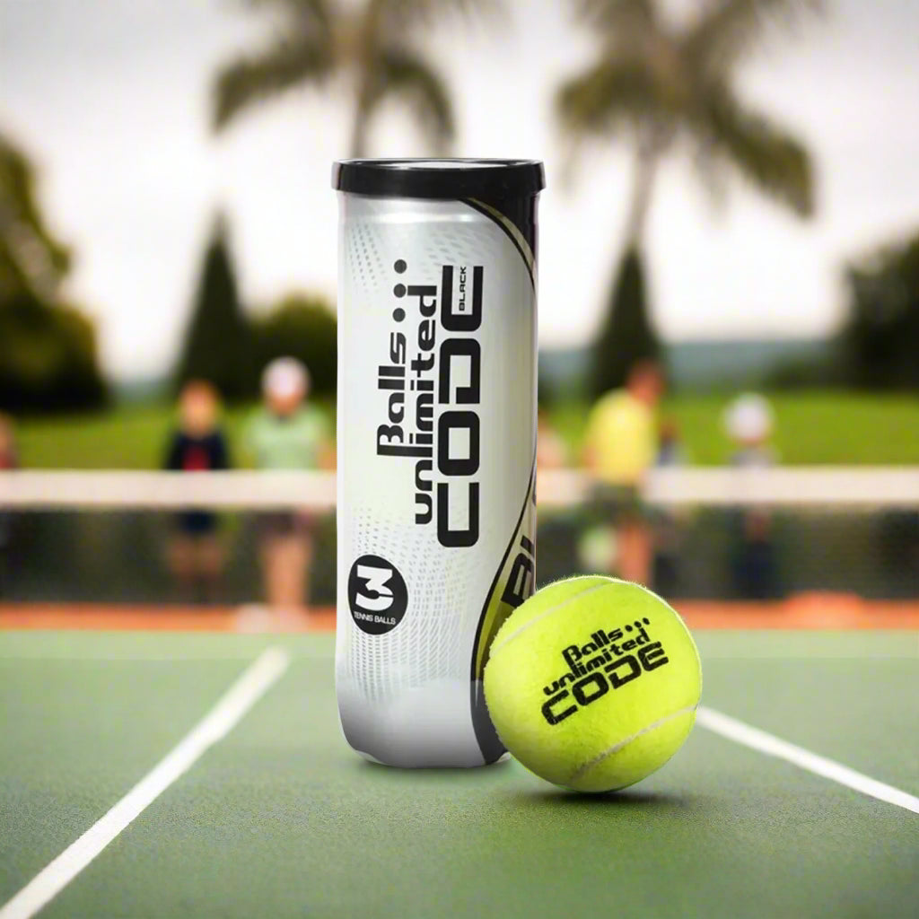 Balls_Unlimited_Code_Black_Tennis_Ball_Dozen_12Balls_Front_Instasport