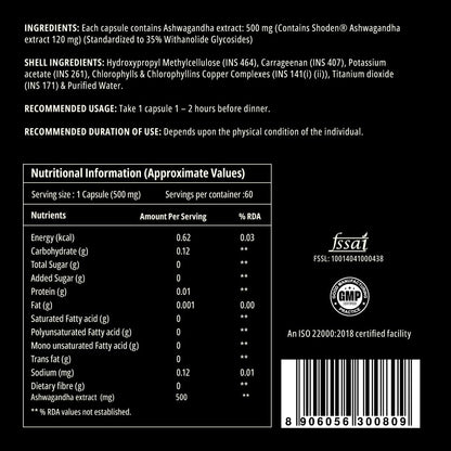 CureGarden Daily Ashwagandha - 60 Veg Caps