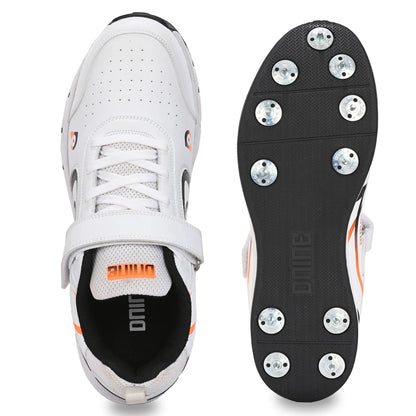 D9 Classic Bowling Spikes Shoes - White/Black