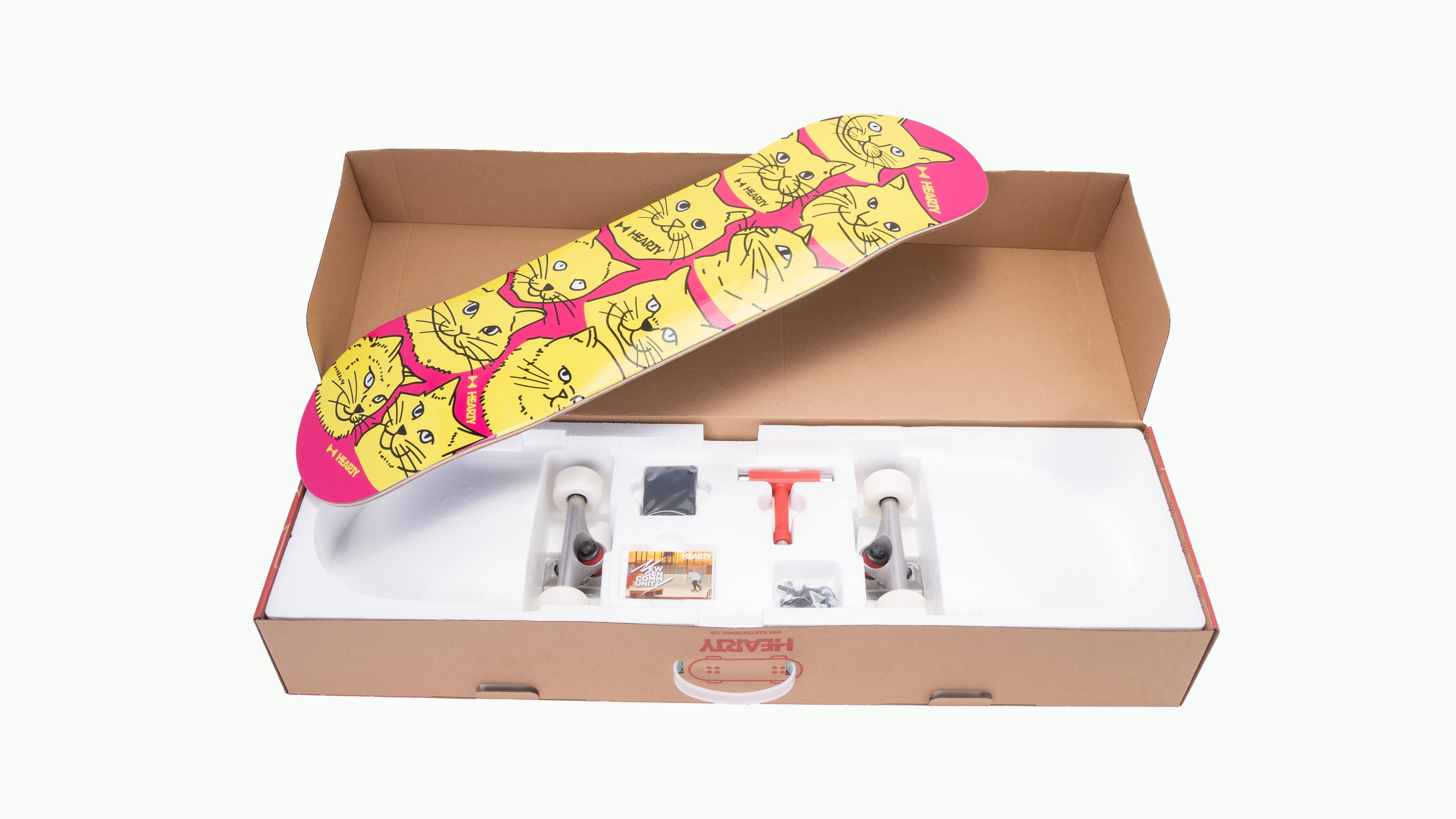 Hearty Pro-Complete Skateboard Pack- Unassembled- 8.0" & 8.25"-Cat - InstaSport