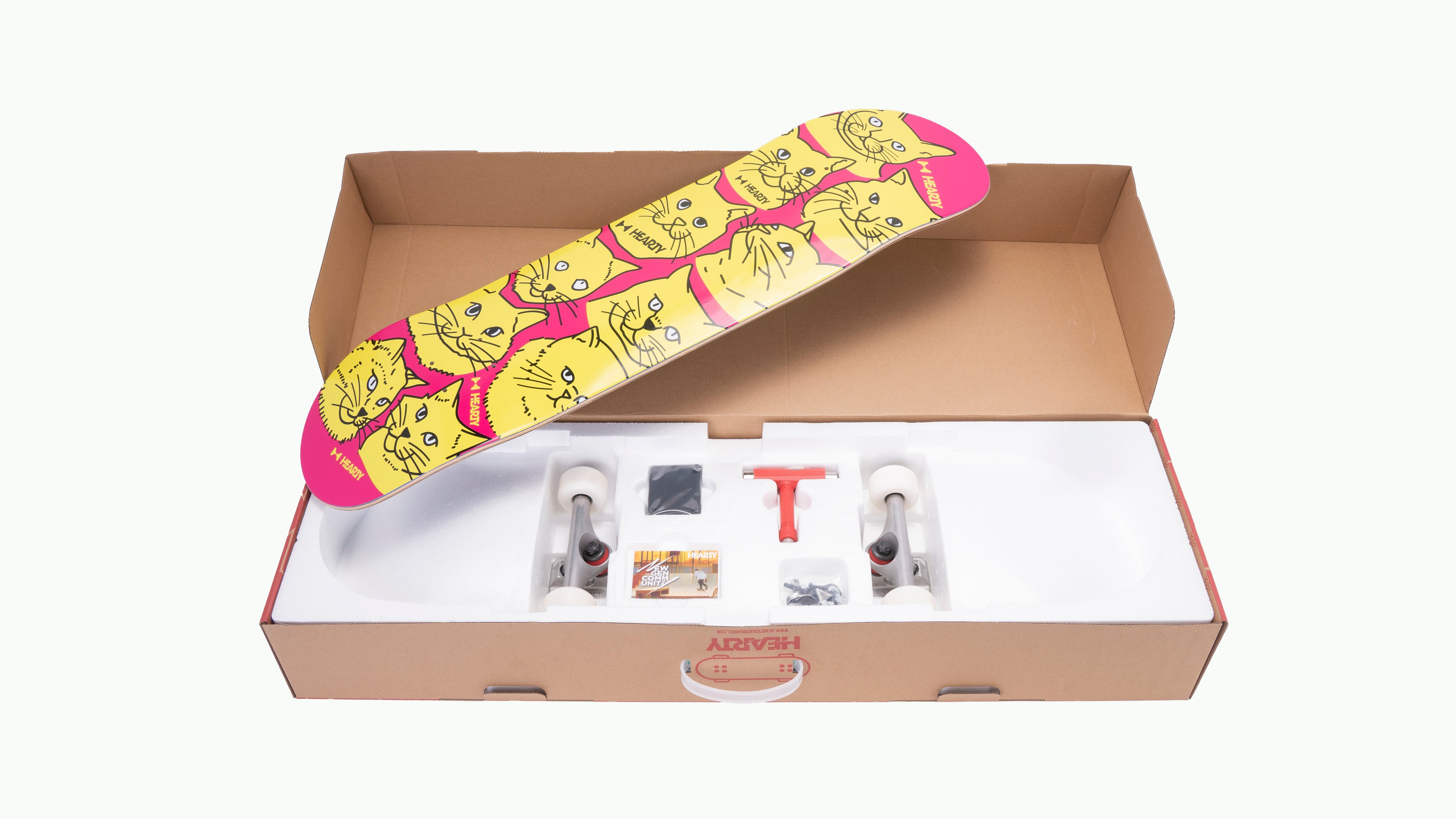 Hearty Pro-Complete Skateboard Pack- Unassembled- 8.0" & 8.25"-Cat - InstaSport