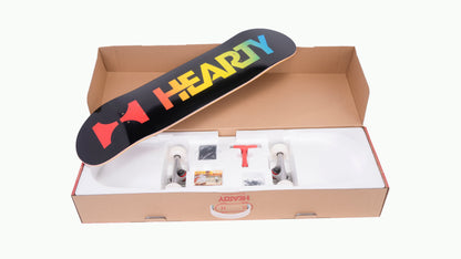 Hearty Pro-Complete Skateboard Pack- Unassembled- 8.0" & 8.25"-Neon Logo Black - InstaSport