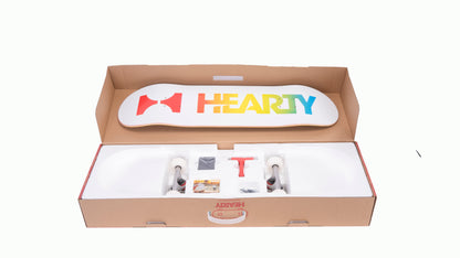 Hearty Pro-Complete Skateboard Pack- Unassembled- 8.0" & 8.25"-Neon Logo White - InstaSport