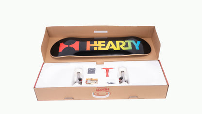 Hearty Pro-Complete Skateboard Pack- Unassembled- 8.0" & 8.25"-Neon Logo Black - InstaSport