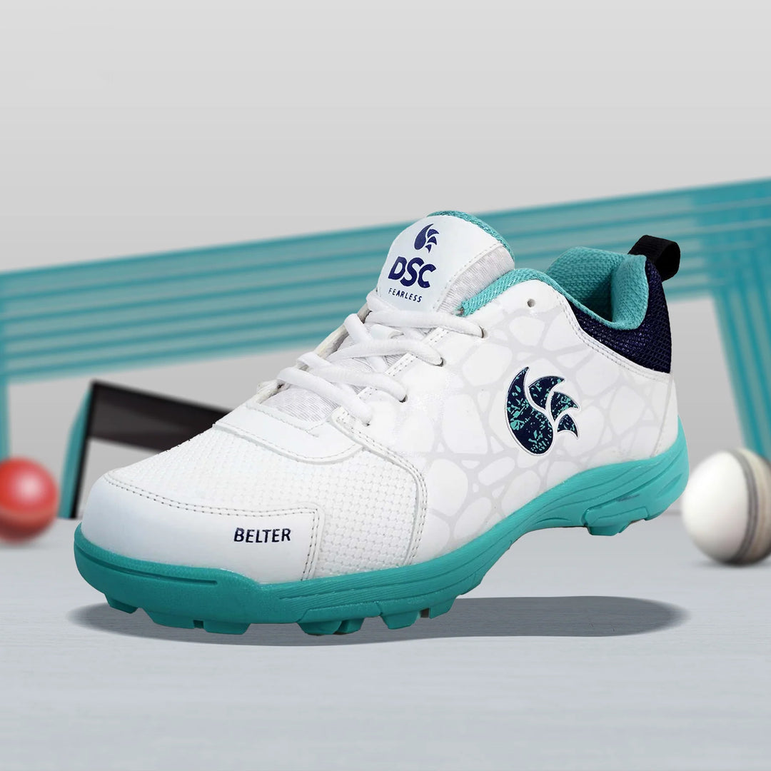 DSC Belter Cricket Shoes (Green / White) (UK3 - UK11)
