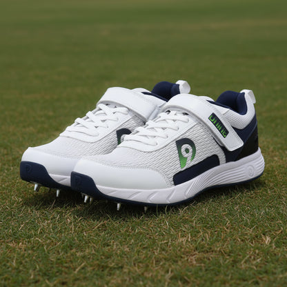 Dnine_Warrior_2_Bowling_Spike_Cricket_Shoes_Navy_Blue_White_Main_InstaSport