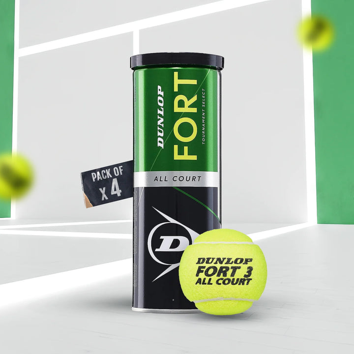 Dunlop Fort All Court Tennis Balls Can (12 Balls)