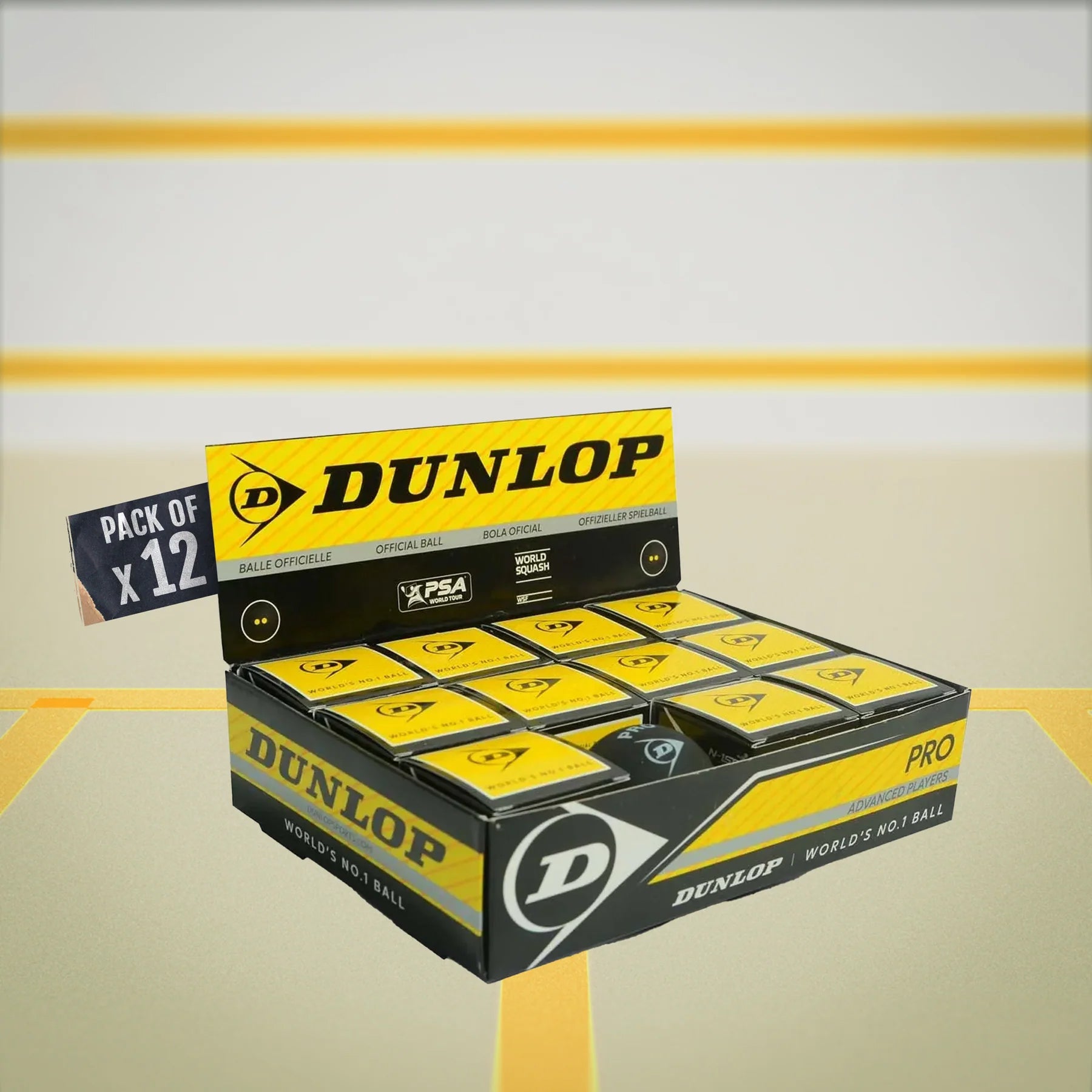 Dunlop Pro Double Dot Squash Ball (12pc)