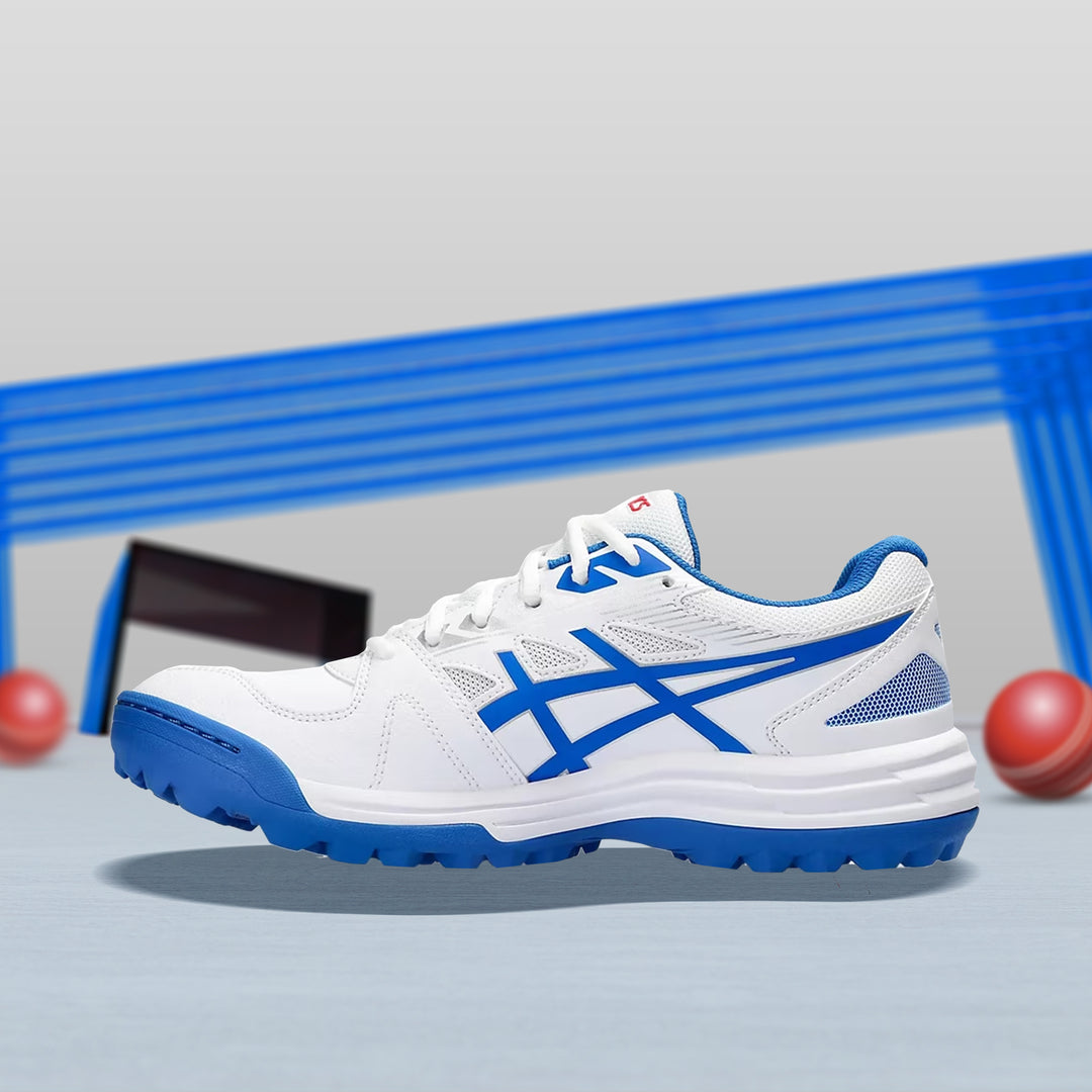 Asics Gel Lethal Field Men's Cricket Shoes (White/ Tuna Blue)