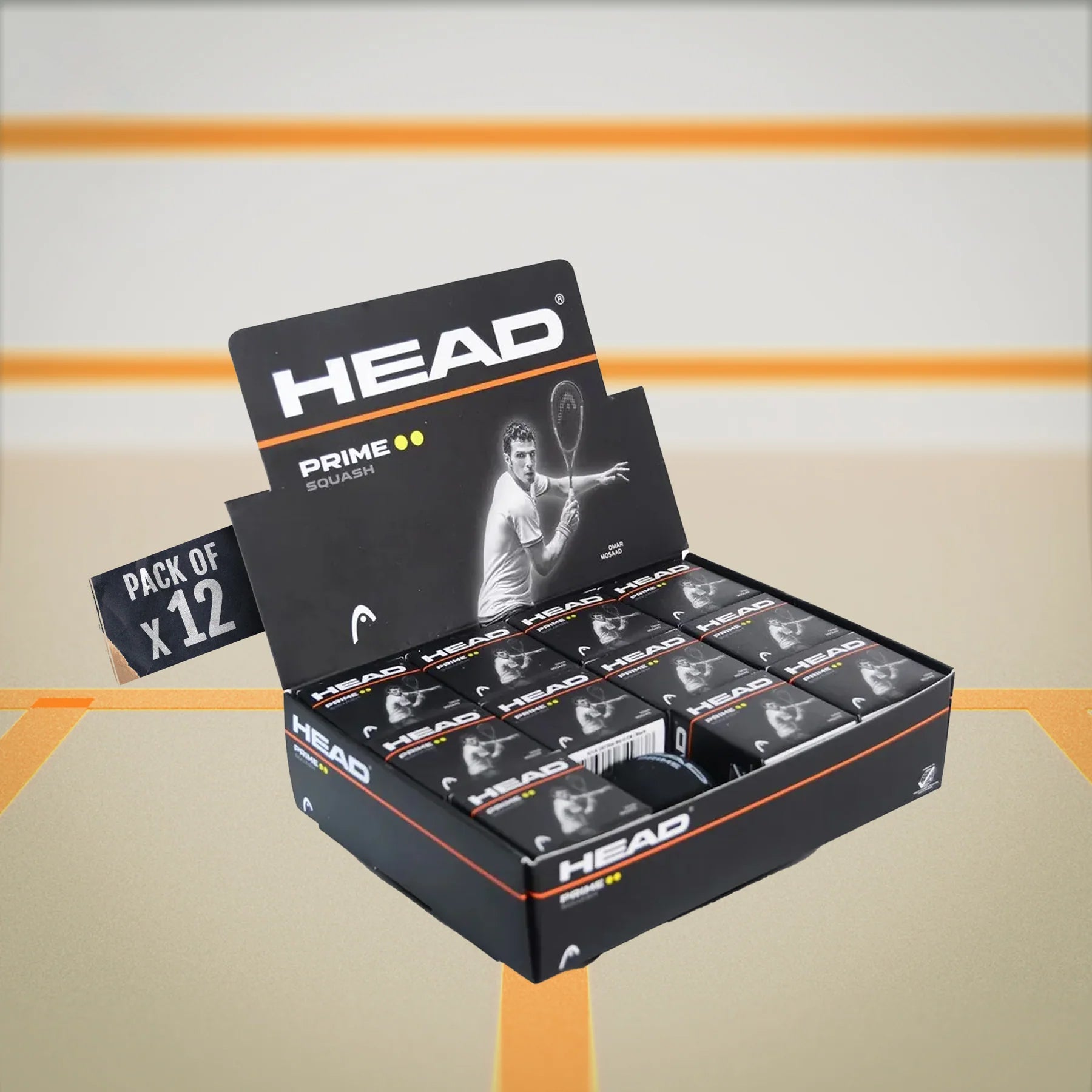 Head Prime Double Dot Squash Ball (12pc)