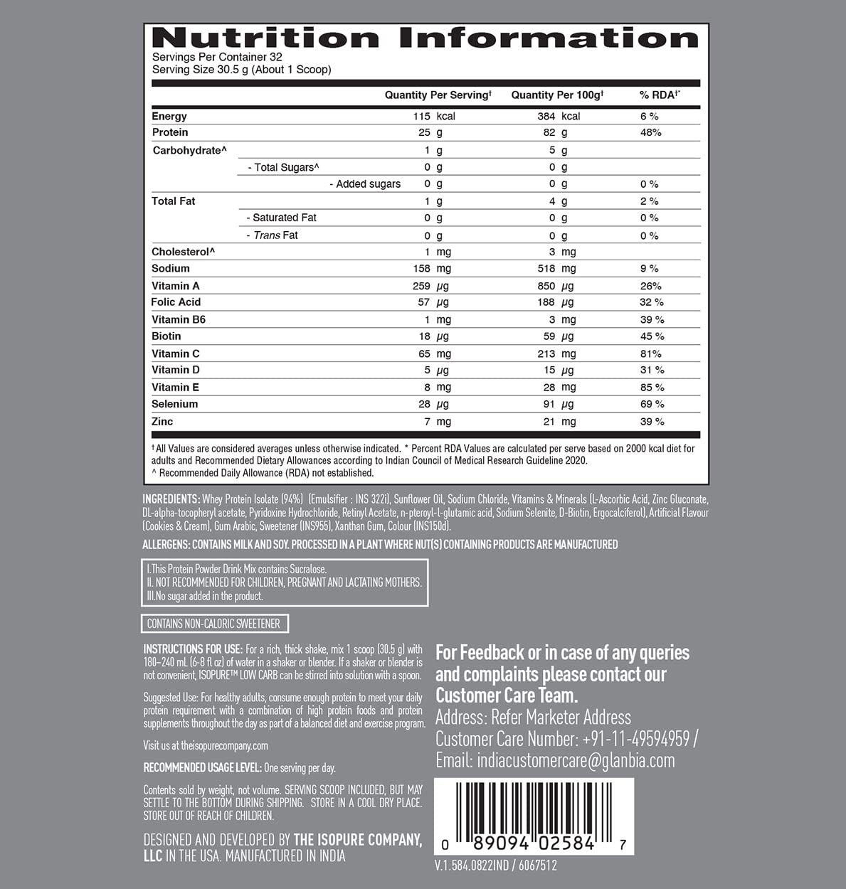 IsoPure_Whey_Protein_Isolate_Cookies_and_Cream_Nutri_InstaSport