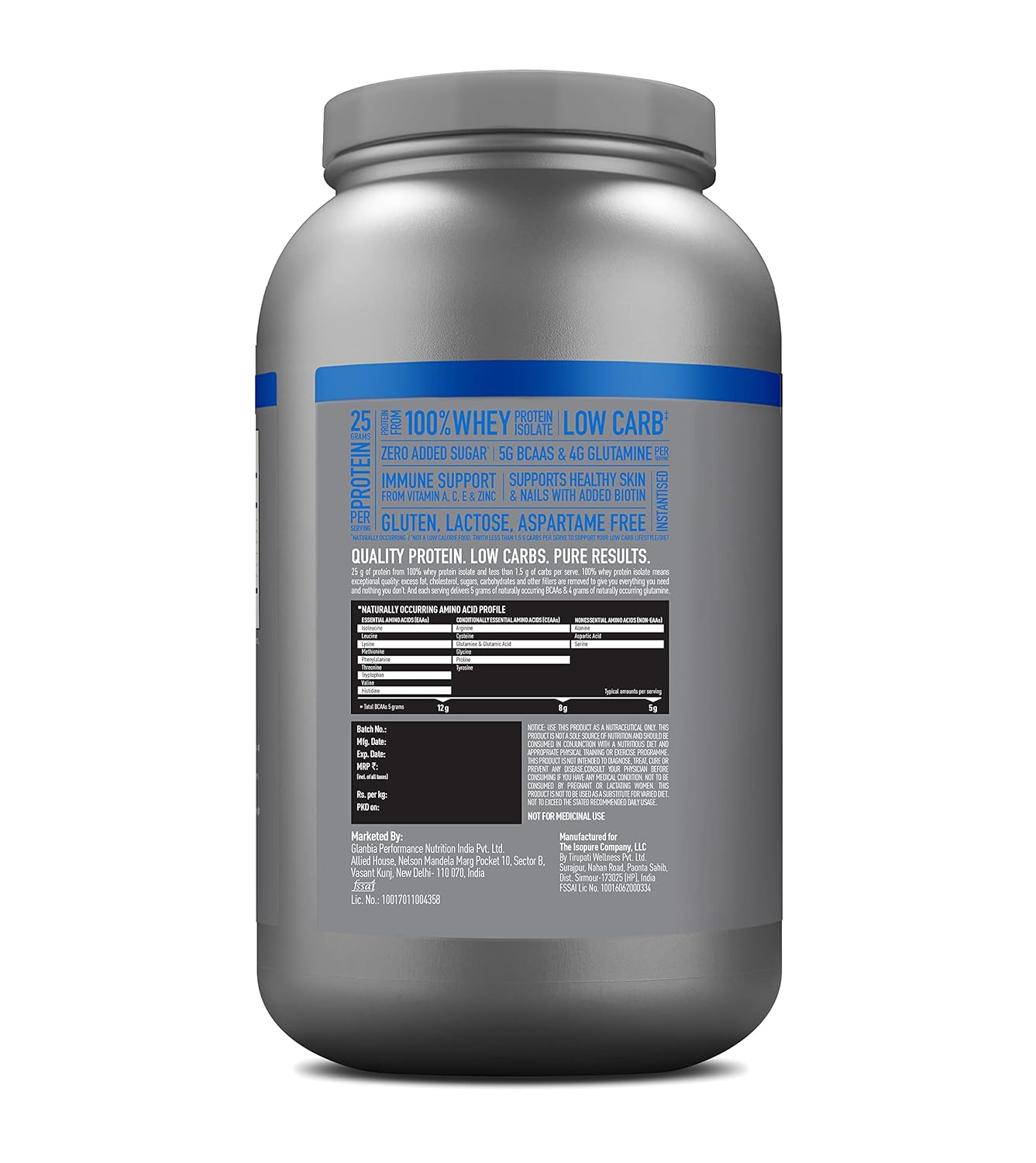 IsoPure_Whey_Protein_Powder_Vanilla_Back_InstaSport