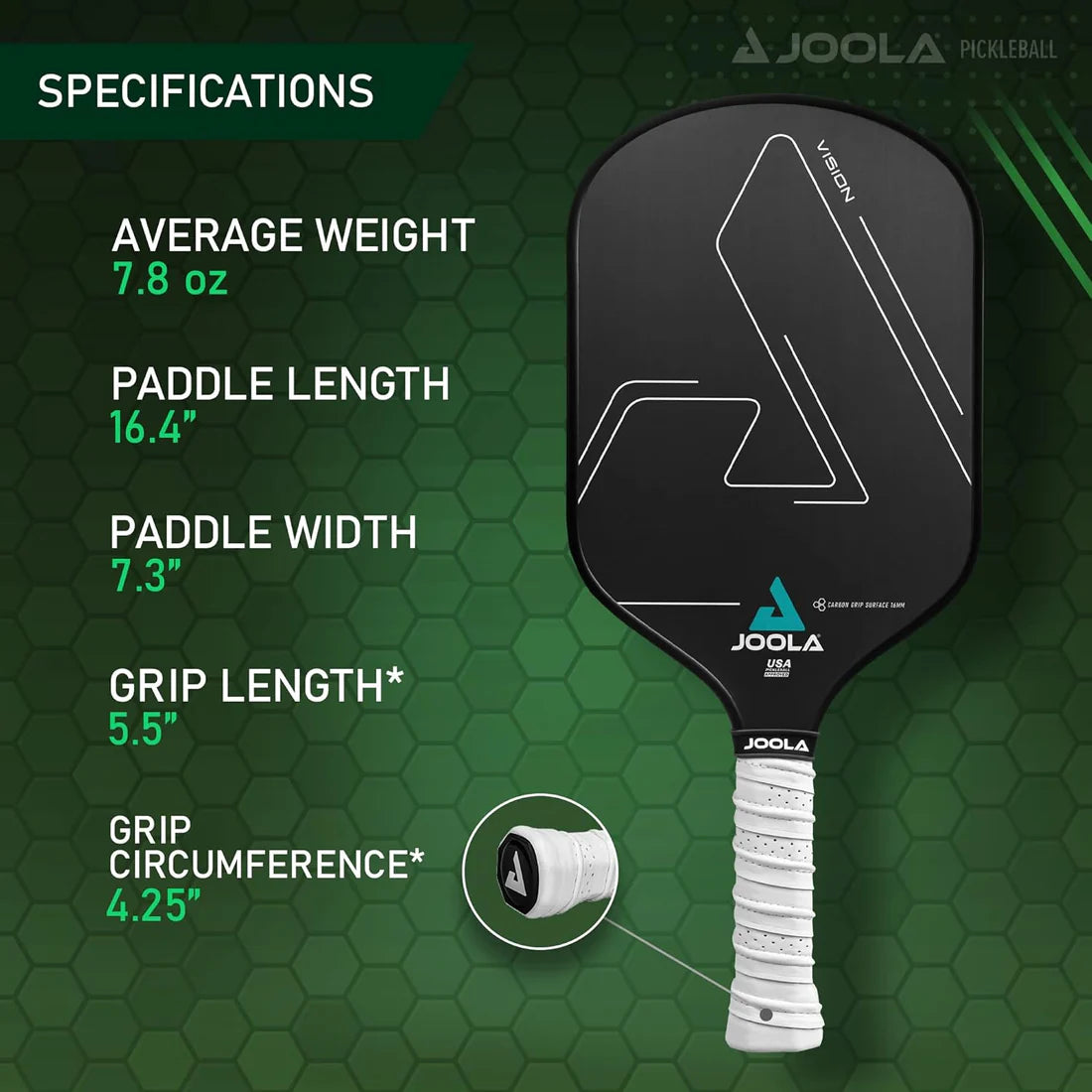 Joola_Vision_CGS_Pickleball_Paddle_Specs_InstaSport