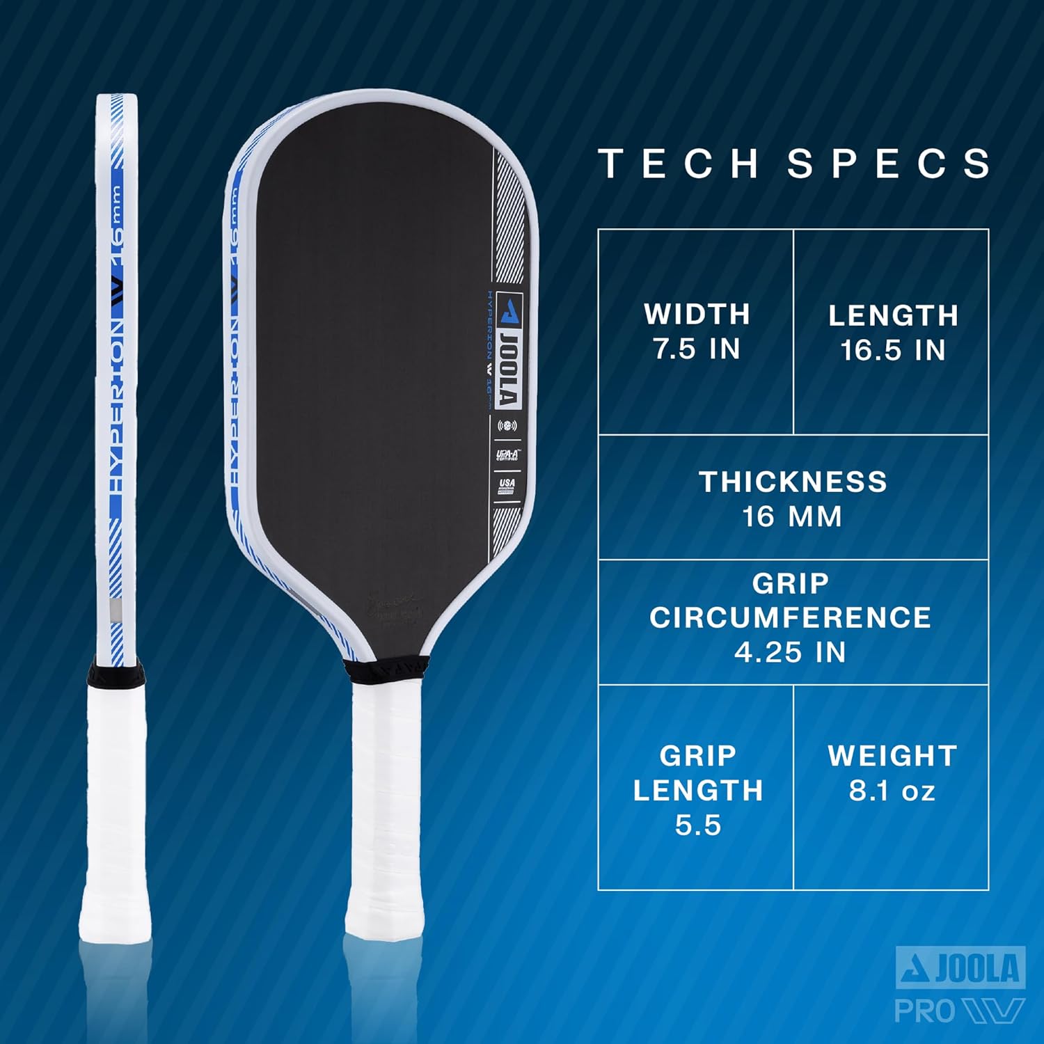 Joola Simone Jardim Hyperion Pro IV Pickleball Paddle - 16mm
