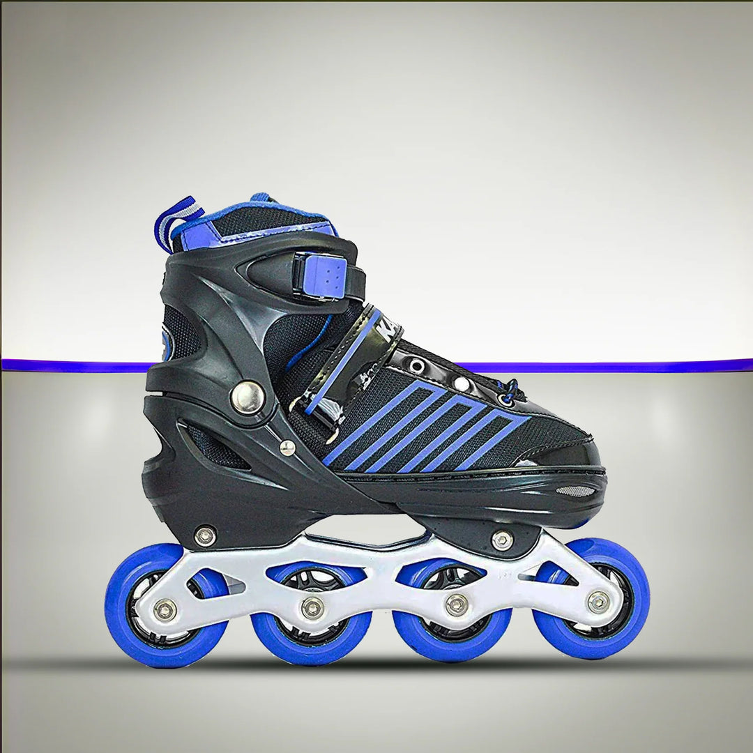 Kamachi K-1006 Adjustable Aluminium Inline Skates (70 mm wheels) (Blue)