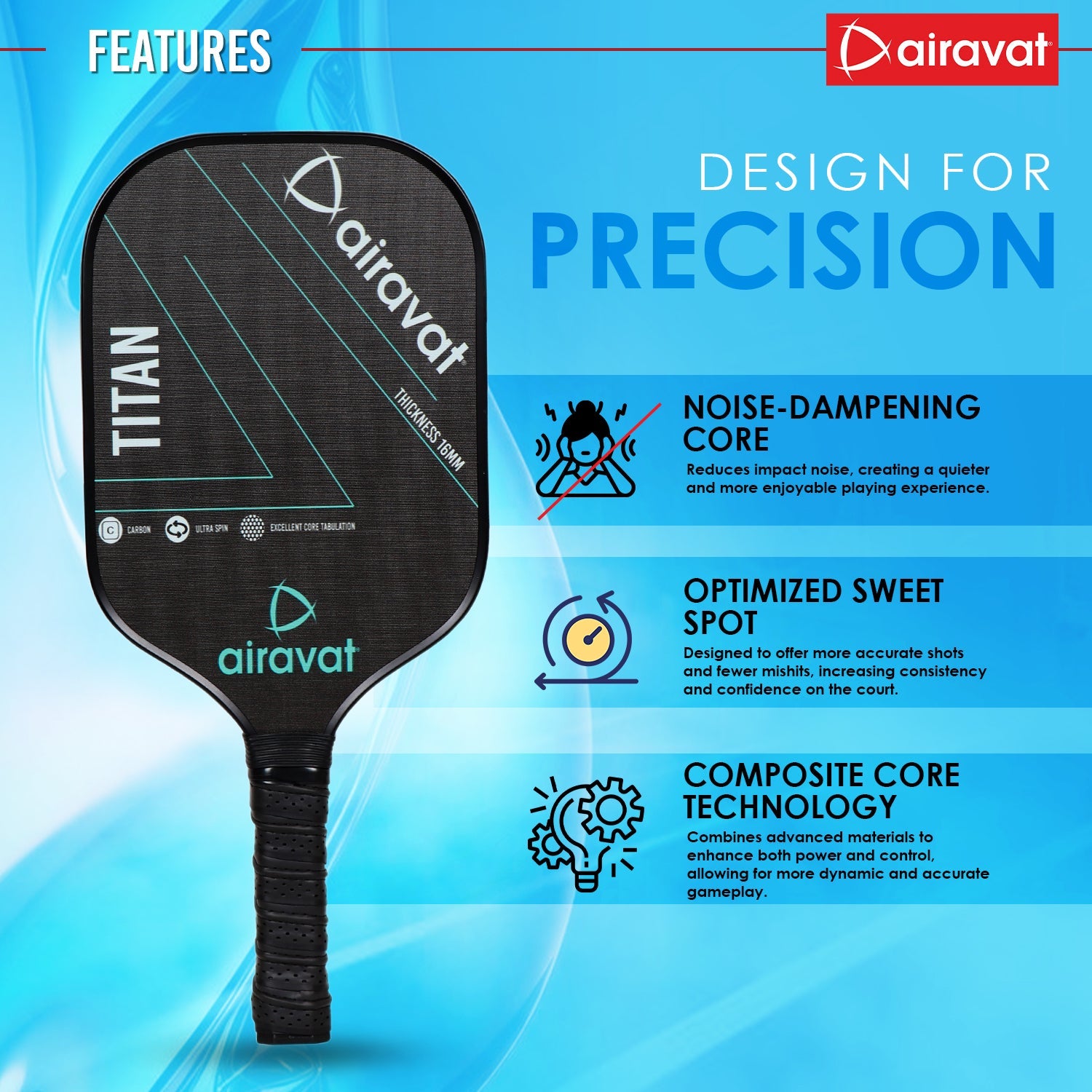 AIRAVAT TITAN PICKLEBALL PADDLE (SET) - InstaSport