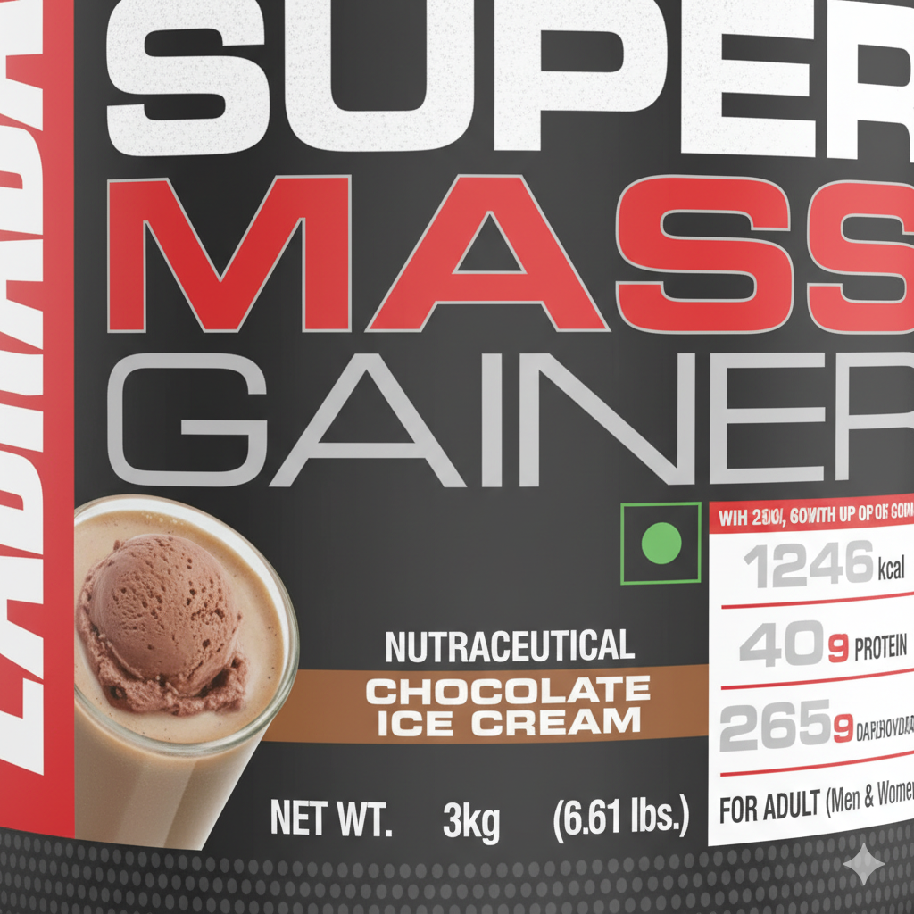 Labrada_Muscle_Mass_Gainer_3kg_Chocolate_Ice_Cream_Close_Up_InstaSport