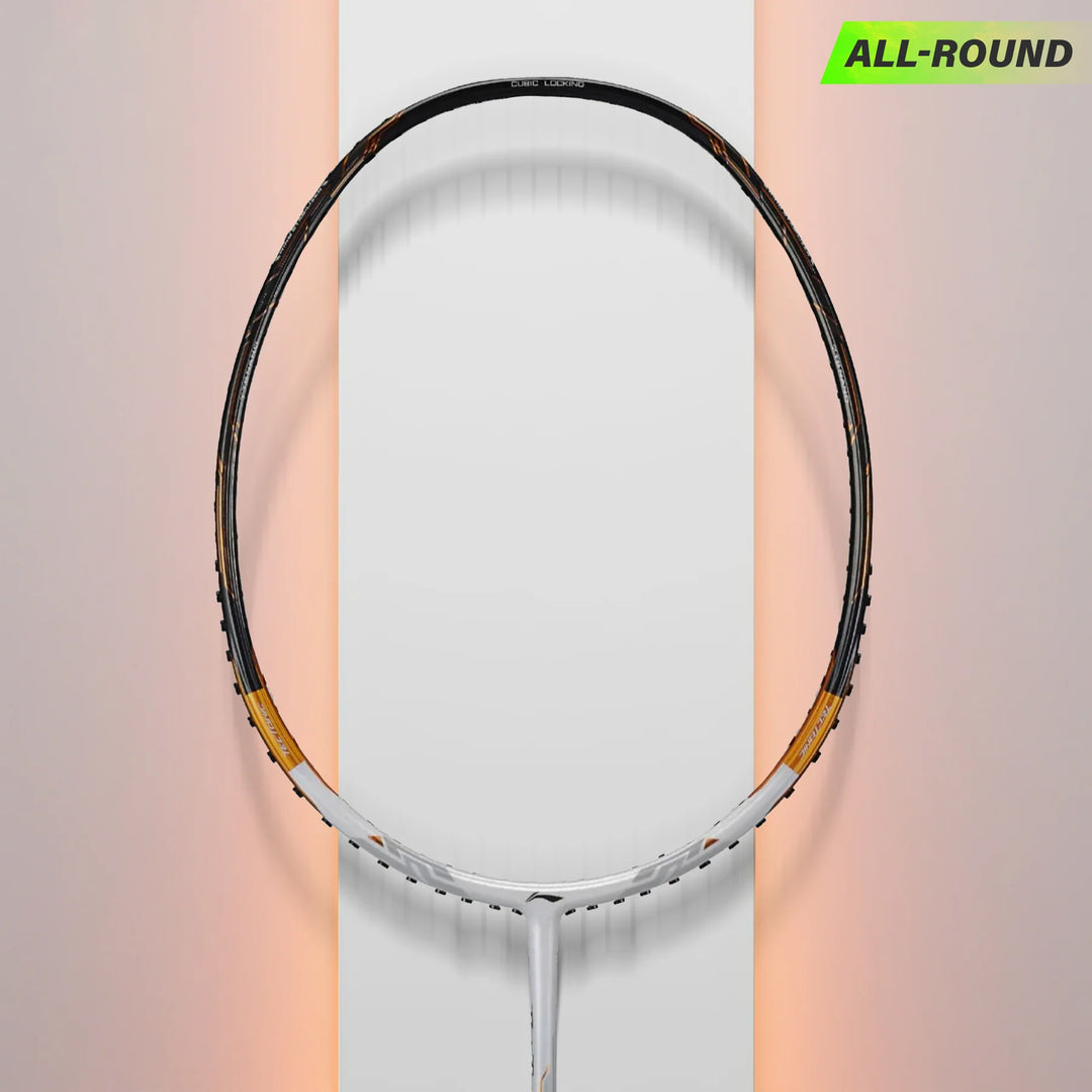 Li-Ning Tectonic 7 Badminton Racket Unstrung (White/Gold)