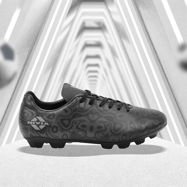 Nivia Carbonite 5.0 Football Stud - Black - InstaSport