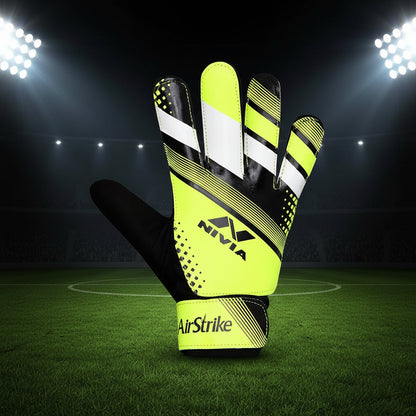 Nivia_Airstrike_Football_Goalkeeper_Gloves_Black_Green_Main_InstaSport