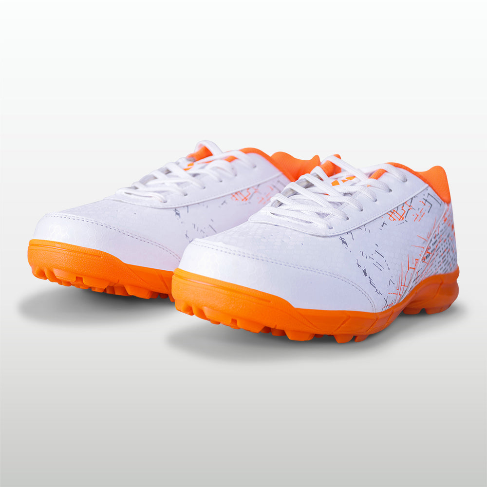 Nivia_Bounce_Cricket_Shoes_White_Orange_Both_InstaSport