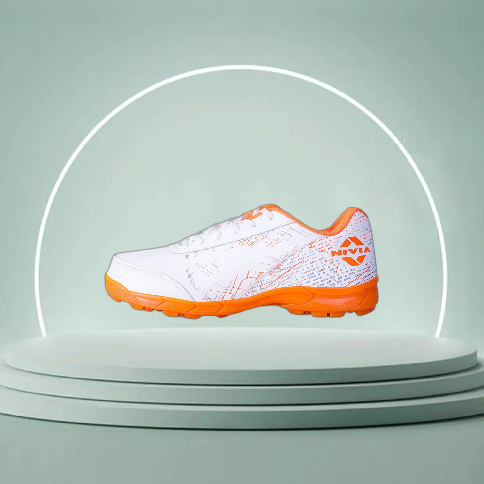 Nivia_Bounce_Cricket_Shoes_White_Orange_Main_InstaSport