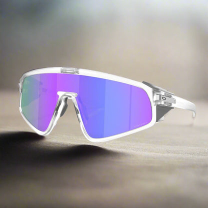 Oakley_Latch_PanelSunglass_MatteClearPrizm_VioletLens_FrontSide_Instasport