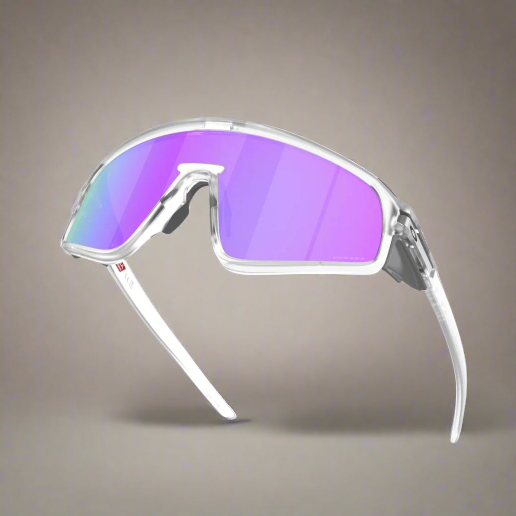 Oakley_Latch_PanelSunglass_MatteClearPrizm_VioletLens_Fullview_Instasport