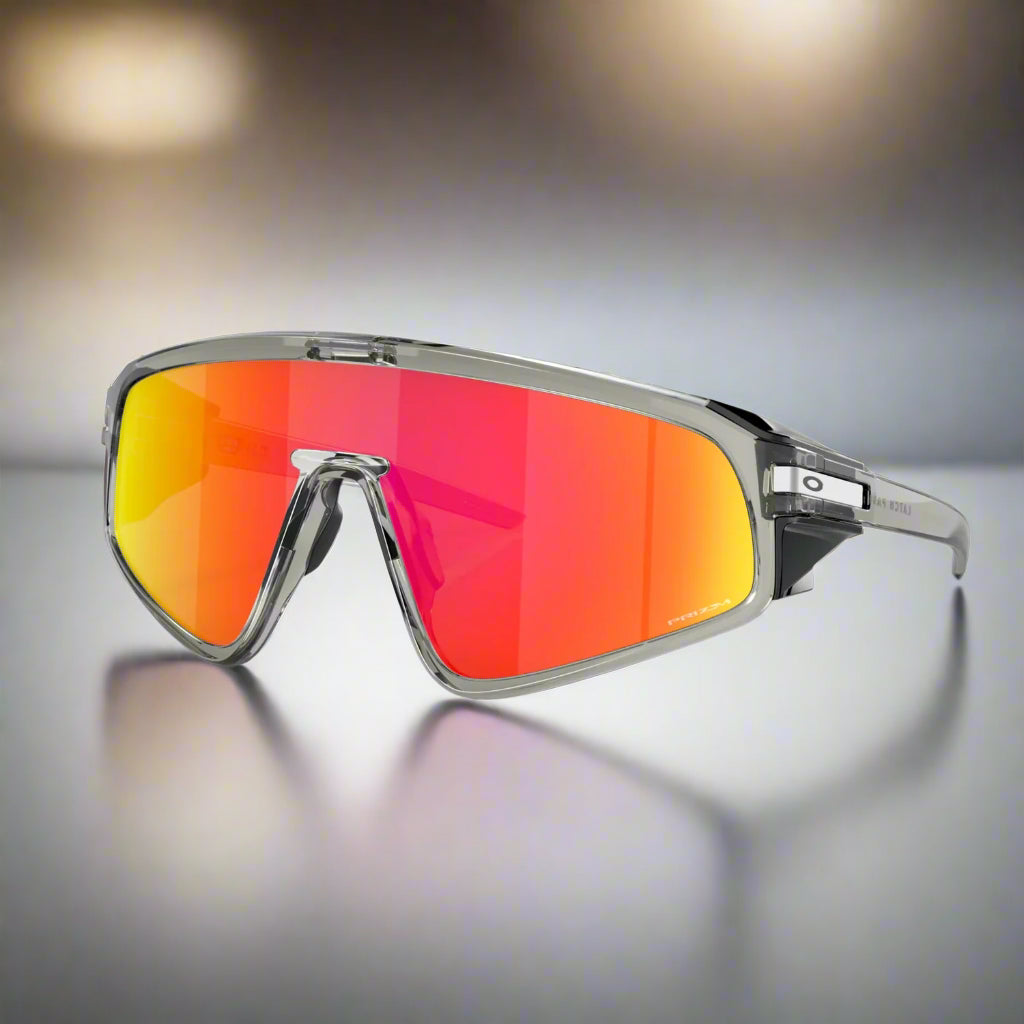 Oakley_Latch_Panel_Sunglass_MatteGreySmoke_PrizmRubyLens_Sideankle_Instasport