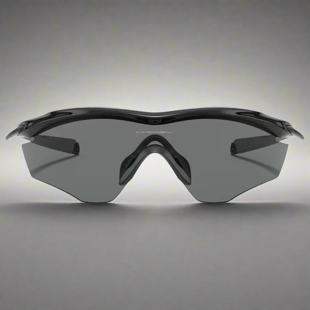 Oakley_M2Sunglass_PolishedBlack_GreyLens_Front_Instasport