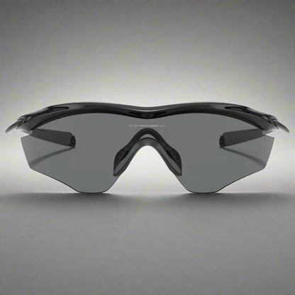 Oakley_M2Sunglass_PolishedBlack_GreyLens_Front_Instasport