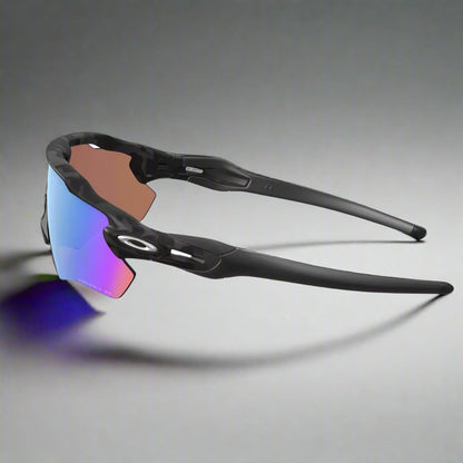 Oakley_Radar_EVPath_Sunglass_MatteBlackCamo_PrizmDeepWaterPolarized_Leftside_Instasport