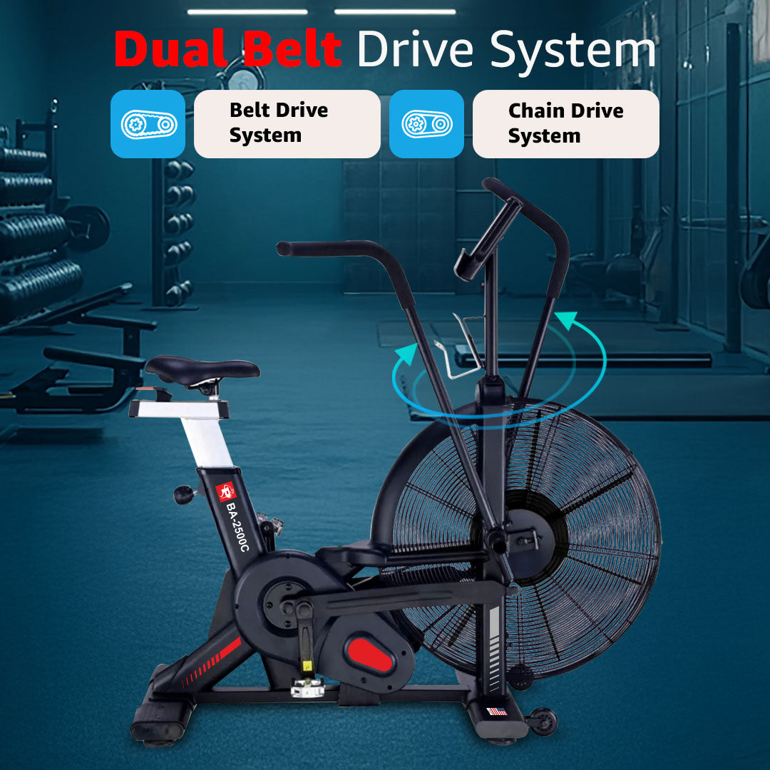 Powemax_BA_2500_C_Commercial_Air_Bike_Dual_Belt_InstaSport