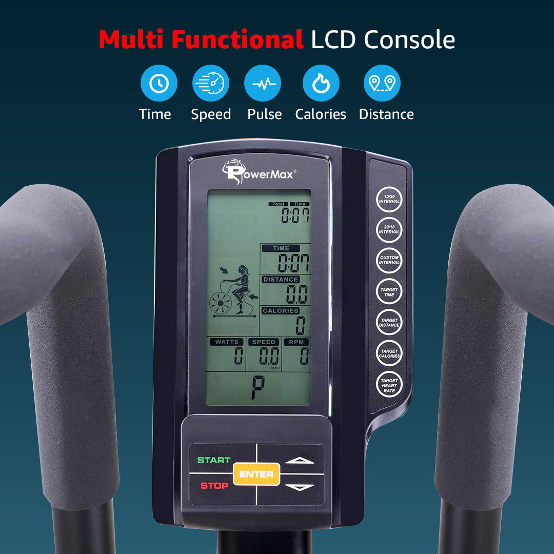 Powemax_BA_2500_C_Commercial_Air_Bike_LCD_Console_InstaSport