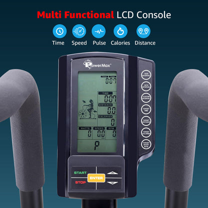Powemax_BA_2500_C_Commercial_Air_Bike_LCD_Console_InstaSport