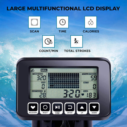 Powermax_RWC_1000_Water_Rowing_Machine_With_Digital_Display_InstaSport