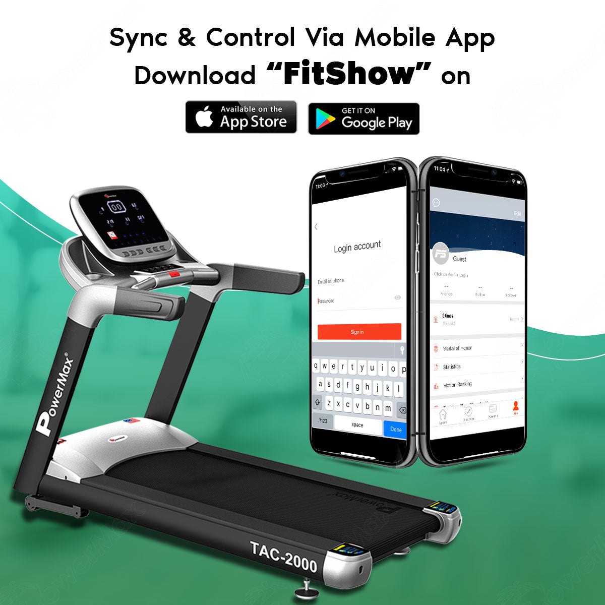 Powermax_Tac_2000_AC_Motorized_Treadmill_App_InstaSport