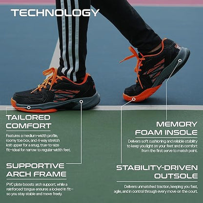 Puls8_Pickleball_Men_s_Shoes_Black_Orange_Technology_InstaSport