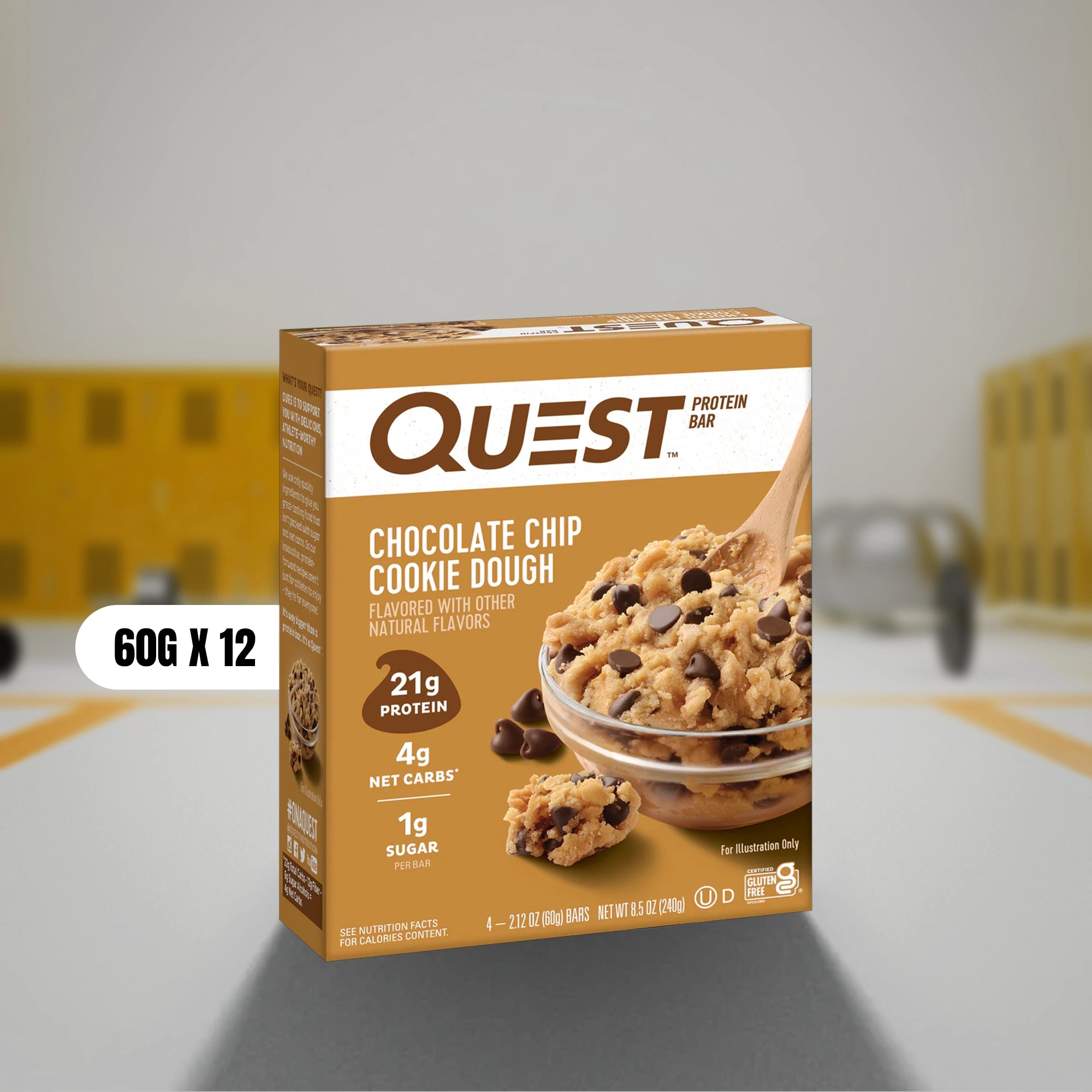 Quest Nutrition Bar – 60g x 12 (Chocolate Chip Cookies)