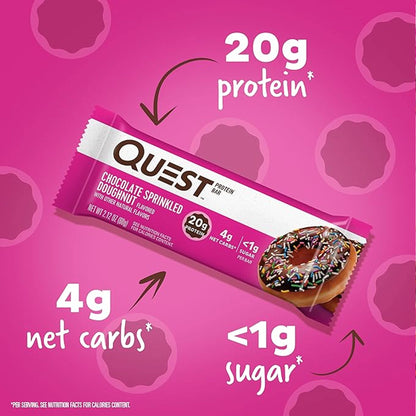 Quest Nutrition Bar – 60g x 12 (Chocolate Sprinkled Dougnut)